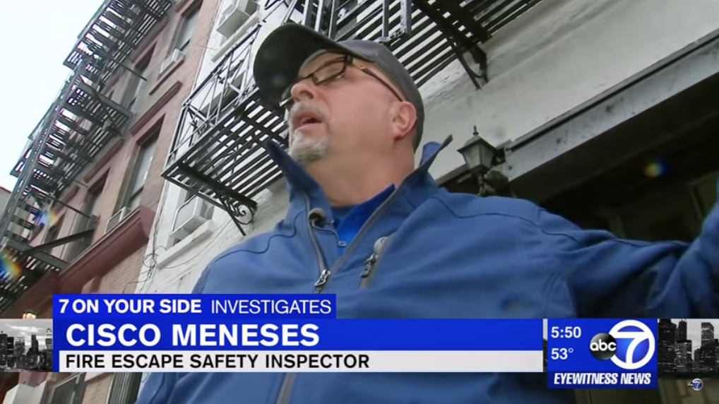 Fire Escape Expert Cisco Meneses ABC 7 New York City